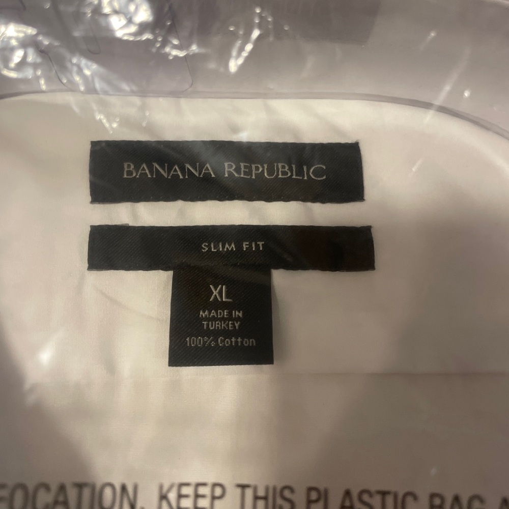 New with Tag: Men’s Banana Republic white shirt size xl slim fit